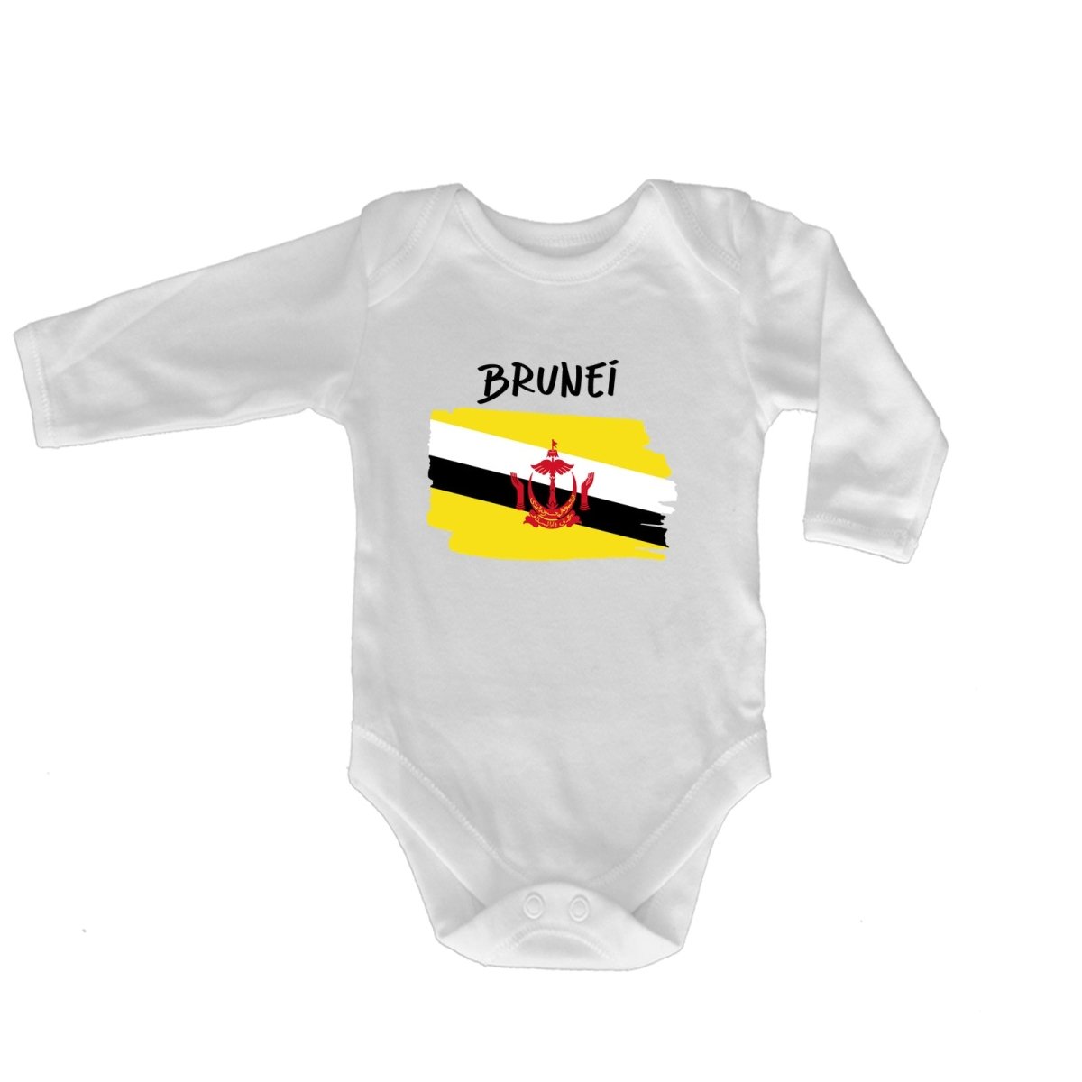 Brunei Country Flag Nationality - Babygrow Baby - 123t Australia | Funny T-Shirts Mugs Novelty Gifts