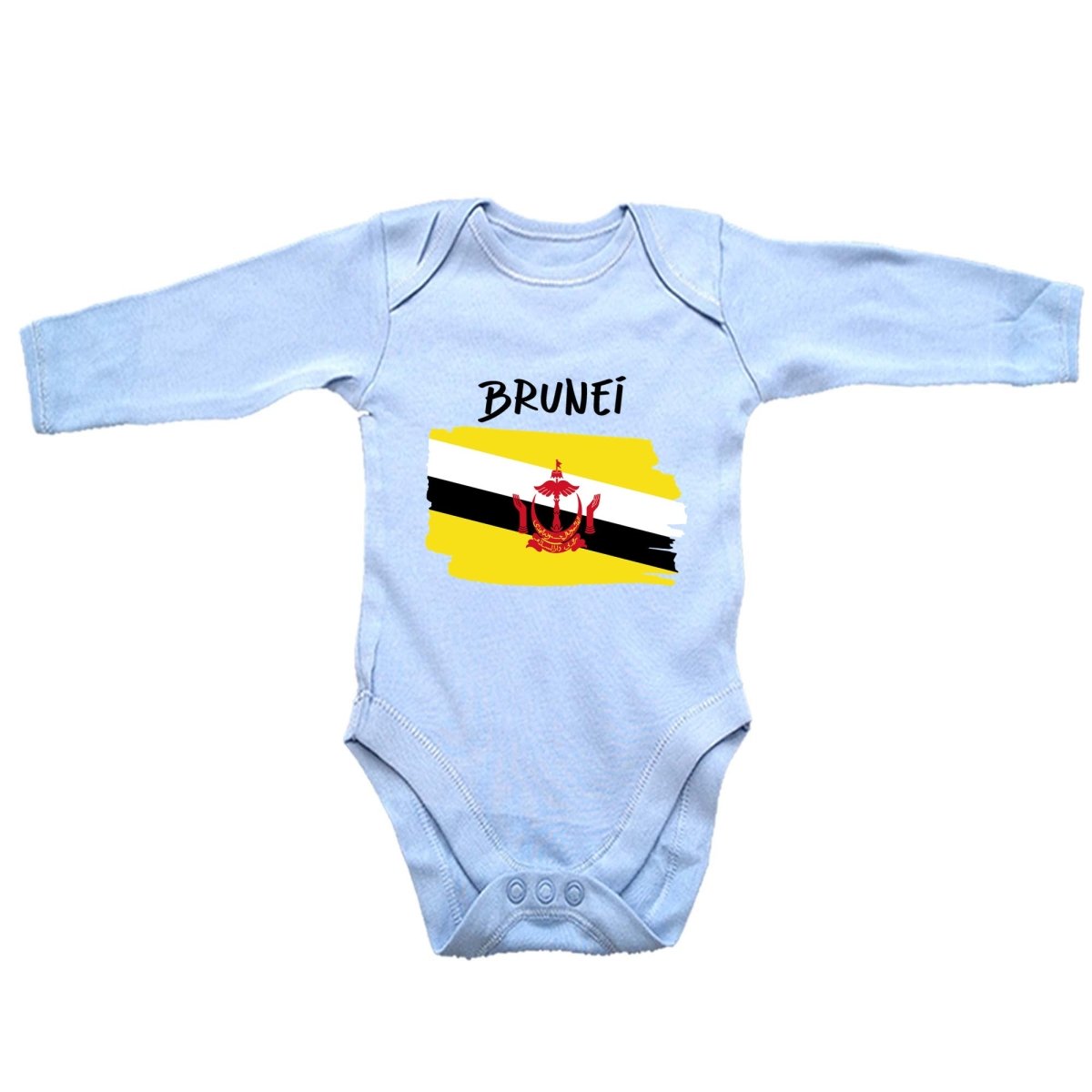 Brunei Country Flag Nationality - Babygrow Baby - 123t Australia | Funny T-Shirts Mugs Novelty Gifts