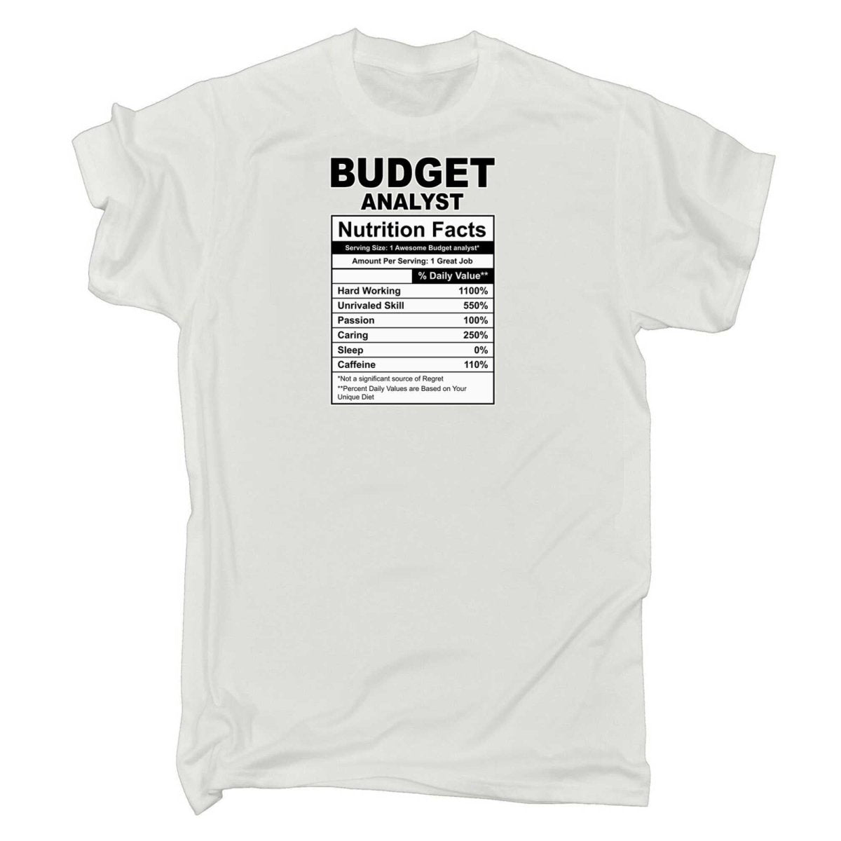 Budget Analyst Nutrition Facts - Mens Funny T-Shirt Tshirts - 123t Australia | Funny T-Shirts Mugs Novelty Gifts