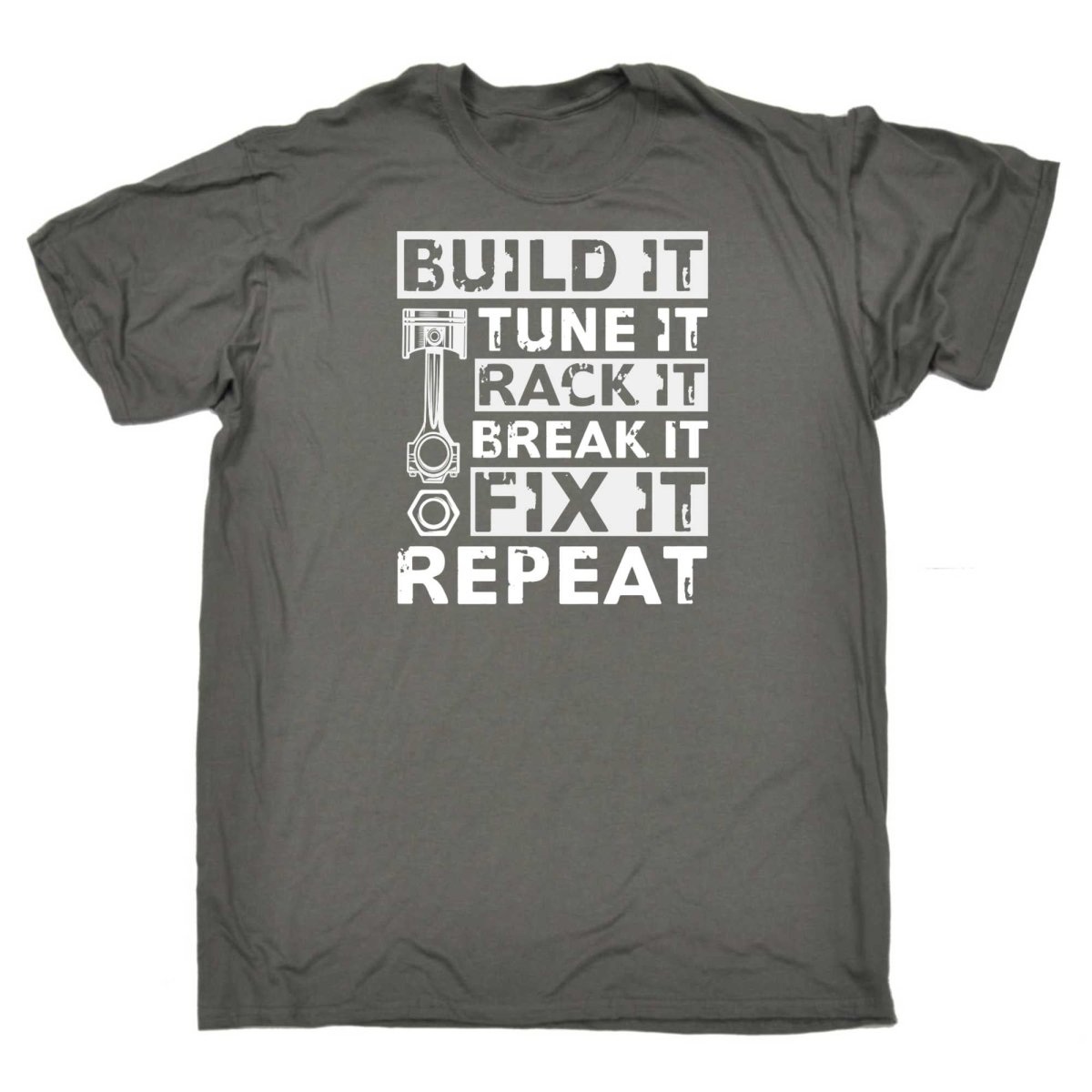 Build Tune Race Break Fix It Repeat Racing Car Mechanic - Mens Funny T-Shirt Tshirts - 123t Australia | Funny T-Shirts Mugs Novelty Gifts