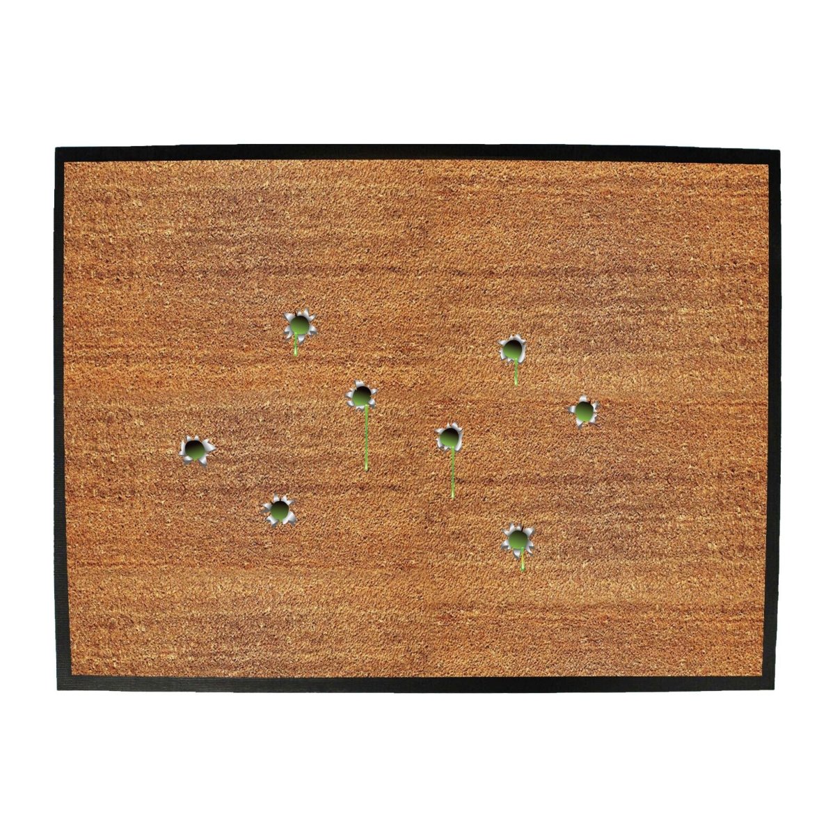 Bullet Holes Green - Funny Novelty Doormat Man Cave Floor mat - 123t Australia | Funny T-Shirts Mugs Novelty Gifts