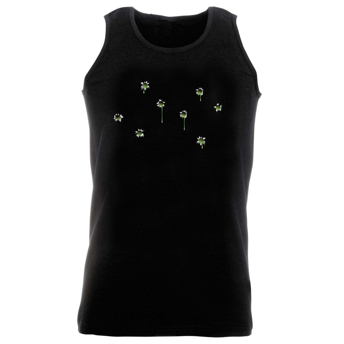 Bullet Holes Green - Funny Novelty Vest Singlet Unisex Tank Top - 123t Australia | Funny T-Shirts Mugs Novelty Gifts