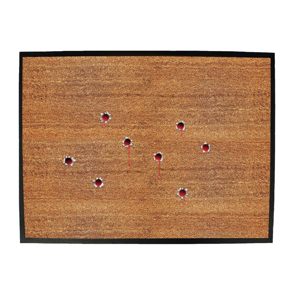 Bullet Holes Red - Funny Novelty Doormat Man Cave Floor mat - 123t Australia | Funny T-Shirts Mugs Novelty Gifts