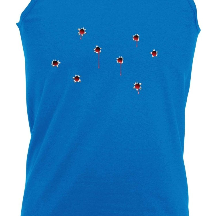 Bullet Holes Red - Funny Novelty Vest Singlet Unisex Tank Top - 123t Australia | Funny T-Shirts Mugs Novelty Gifts