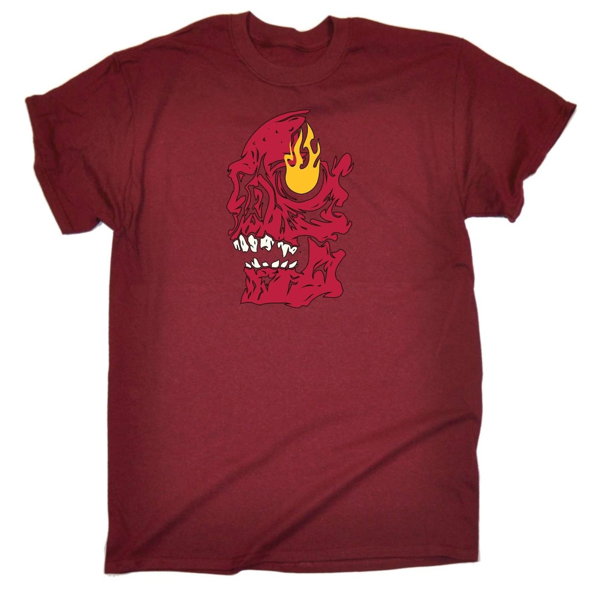 Burning Skull - Mens Funny T-Shirt Tshirts Tee Shirt - 123t Australia | Funny T-Shirts Mugs Novelty Gifts