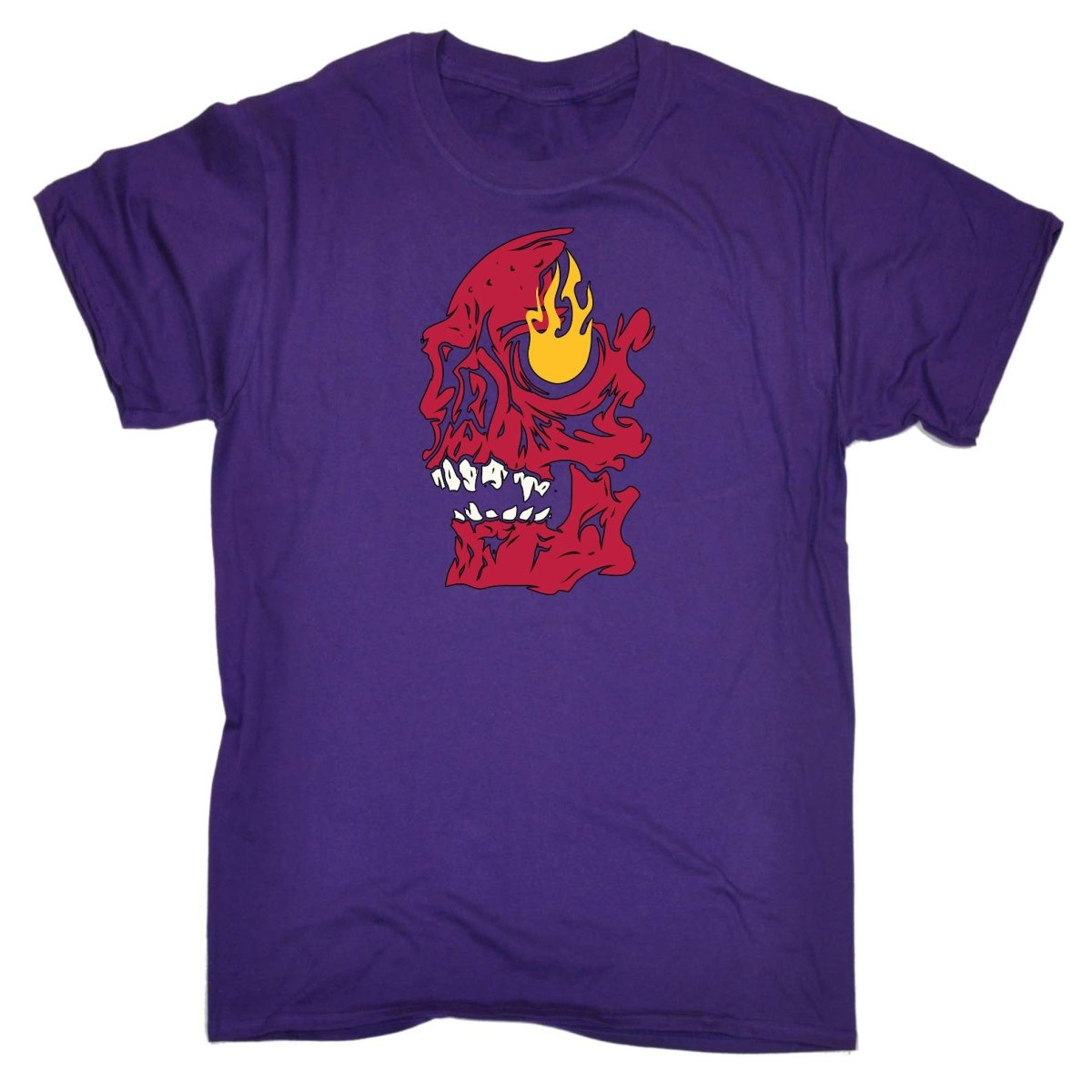 Burning Skull - Mens Funny T-Shirt Tshirts Tee Shirt - 123t Australia | Funny T-Shirts Mugs Novelty Gifts