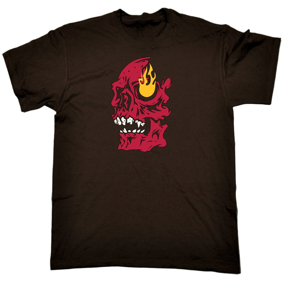 Burning Skull - Mens Funny T-Shirt Tshirts Tee Shirt - 123t Australia | Funny T-Shirts Mugs Novelty Gifts