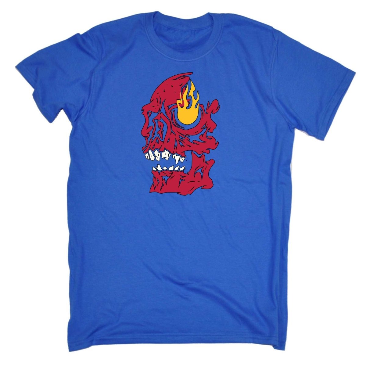 Burning Skull - Mens Funny T-Shirt Tshirts Tee Shirt - 123t Australia | Funny T-Shirts Mugs Novelty Gifts
