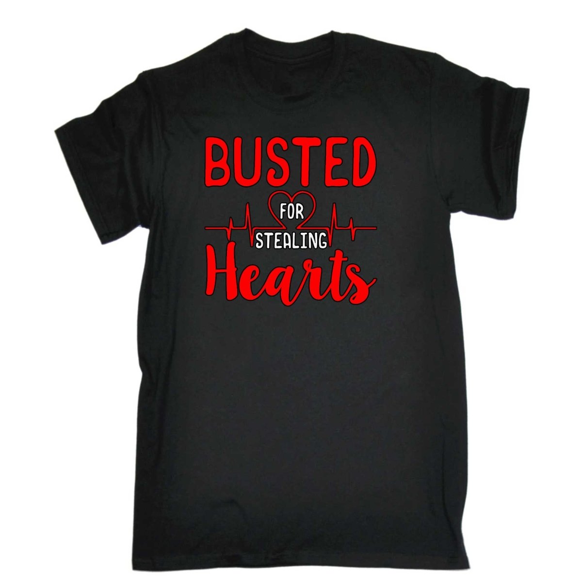 Busted For Stealing Hearts Valentines Day - Mens Funny T-Shirt Tshirts - 123t Australia | Funny T-Shirts Mugs Novelty Gifts