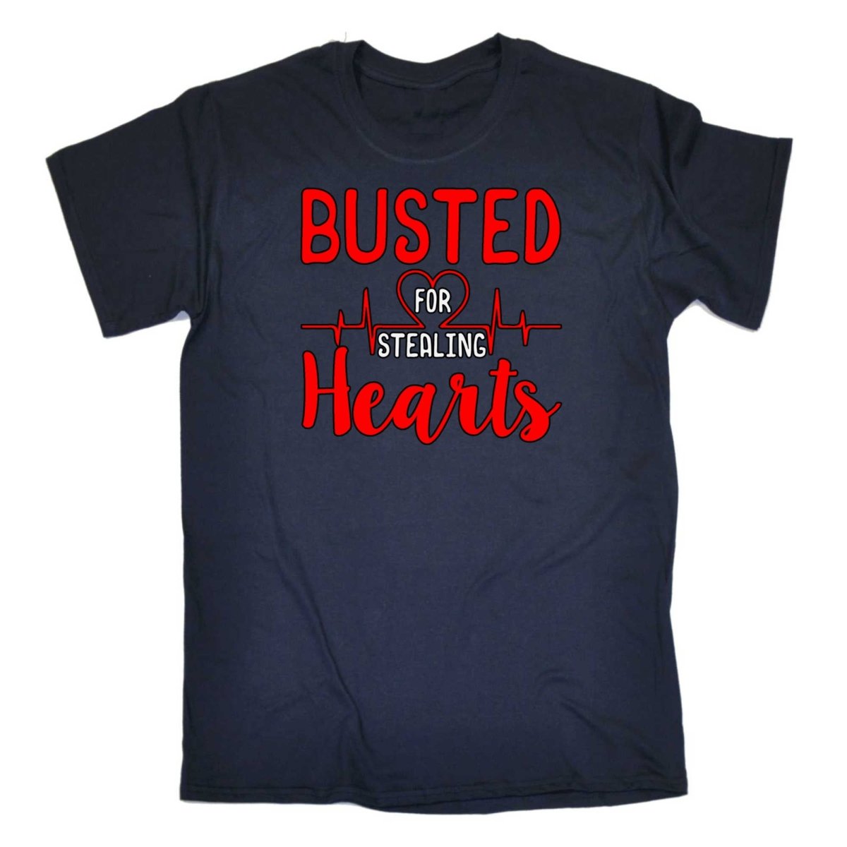 Busted For Stealing Hearts Valentines Day - Mens Funny T-Shirt Tshirts - 123t Australia | Funny T-Shirts Mugs Novelty Gifts