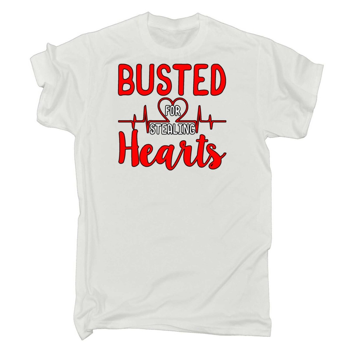 Busted For Stealing Hearts Valentines Day - Mens Funny T-Shirt Tshirts - 123t Australia | Funny T-Shirts Mugs Novelty Gifts