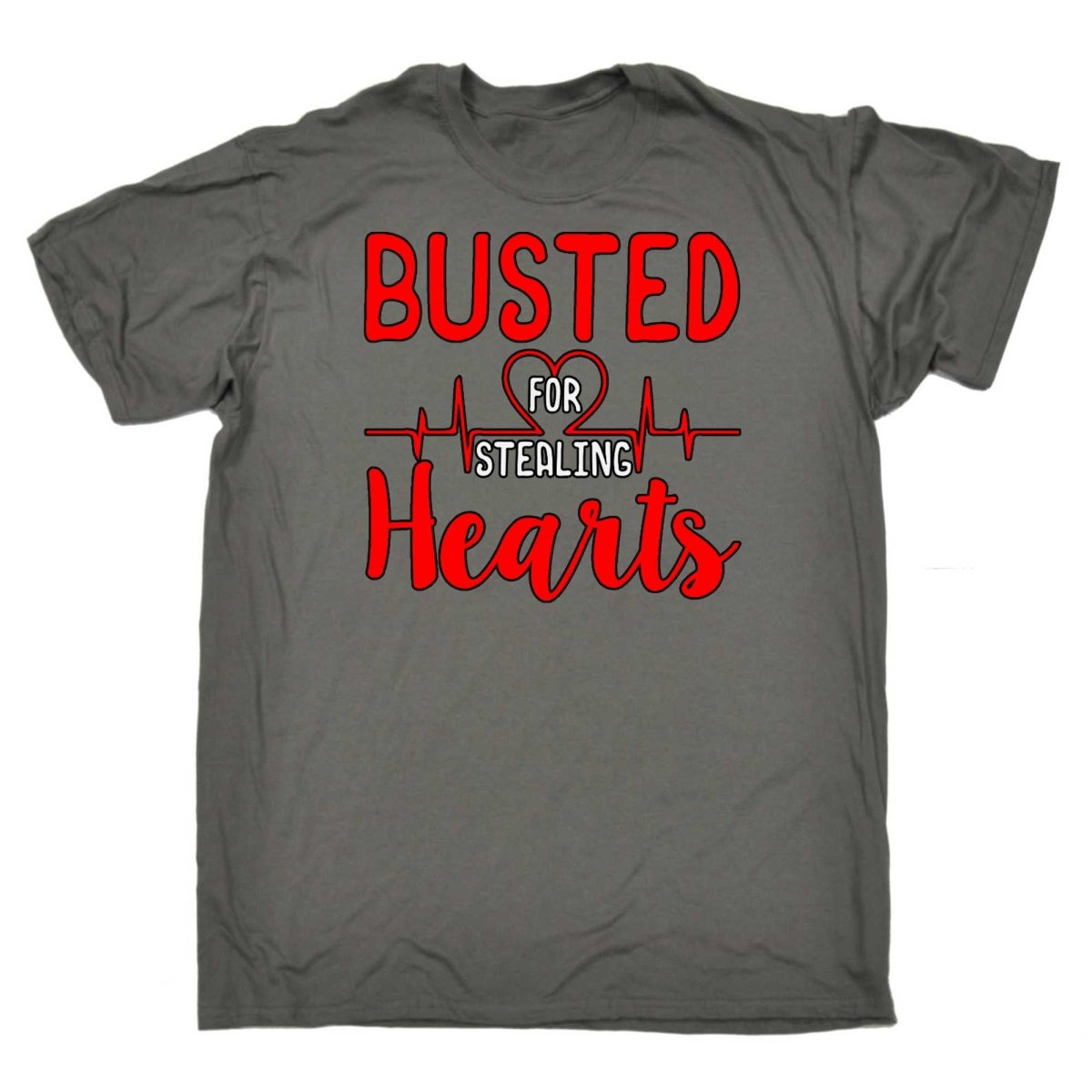 Busted For Stealing Hearts Valentines Day - Mens Funny T-Shirt Tshirts - 123t Australia | Funny T-Shirts Mugs Novelty Gifts