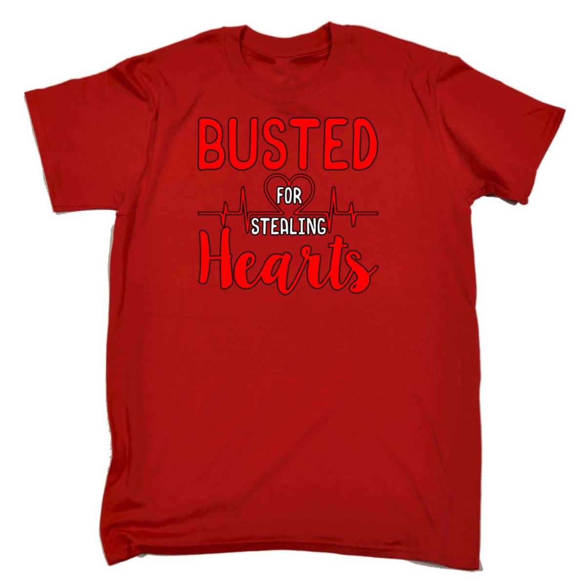 Busted For Stealing Hearts Valentines Day - Mens Funny T-Shirt Tshirts - 123t Australia | Funny T-Shirts Mugs Novelty Gifts
