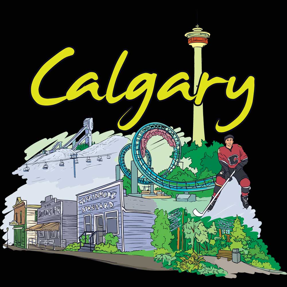 Calgary Canada Country Flag Destination - Mens Funny T-Shirt Tshirts - 123t Australia | Funny T-Shirts Mugs Novelty Gifts