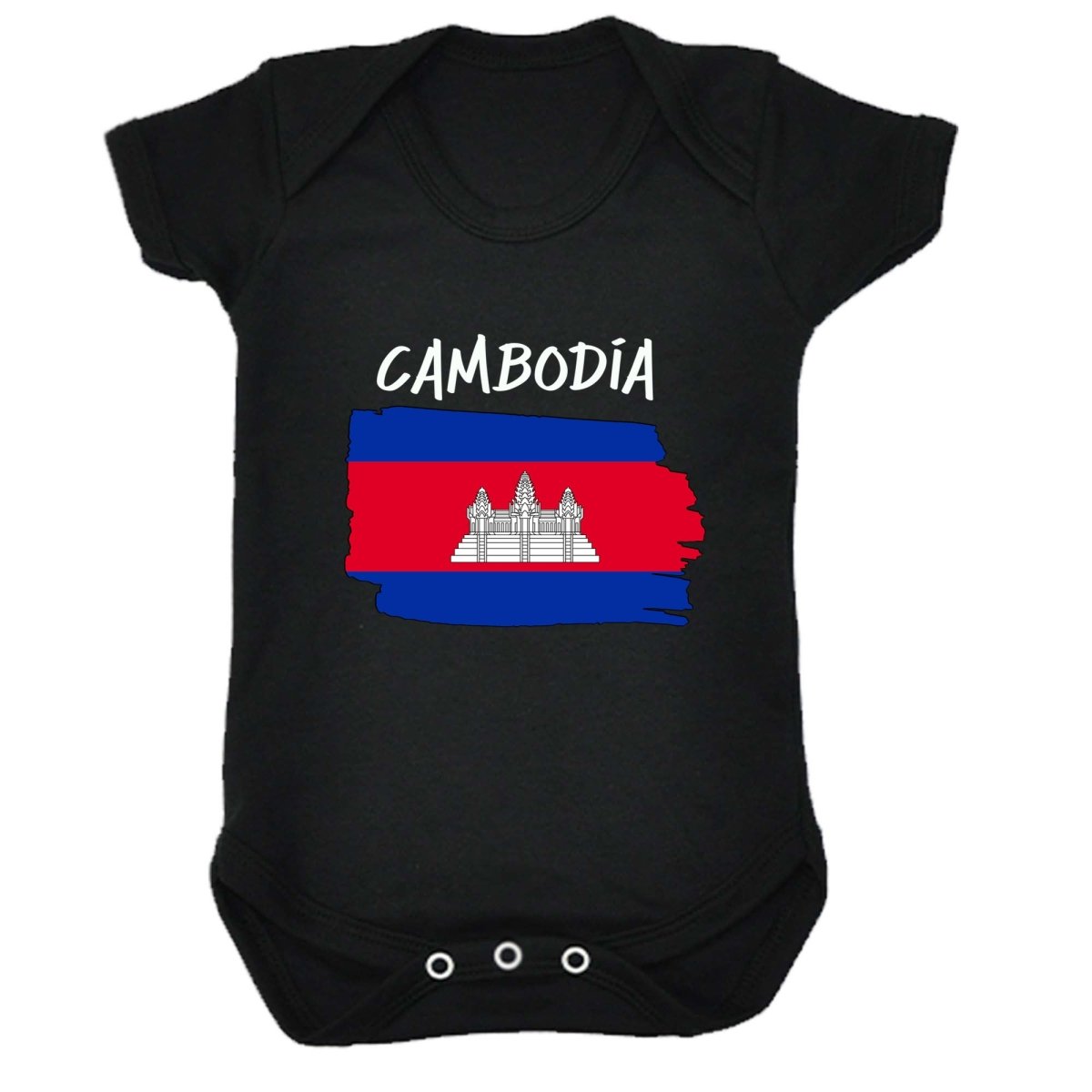 Cambodia Country Flag Nationality - Babygrow Baby - 123t Australia | Funny T-Shirts Mugs Novelty Gifts