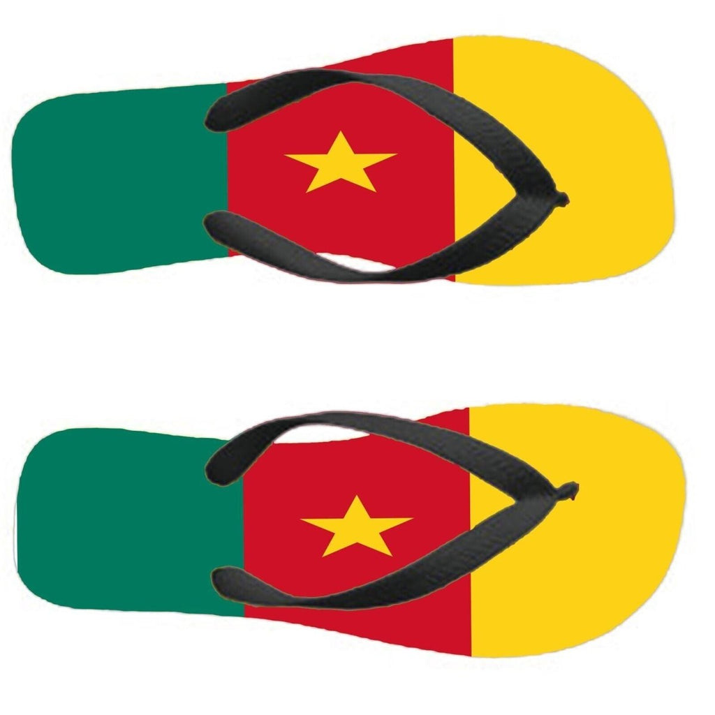 Cameroon Flip Flops Thongs Country Flag Nationality Supporter Flags Sandals - 123t Australia | Funny T-Shirts Mugs Novelty Gifts