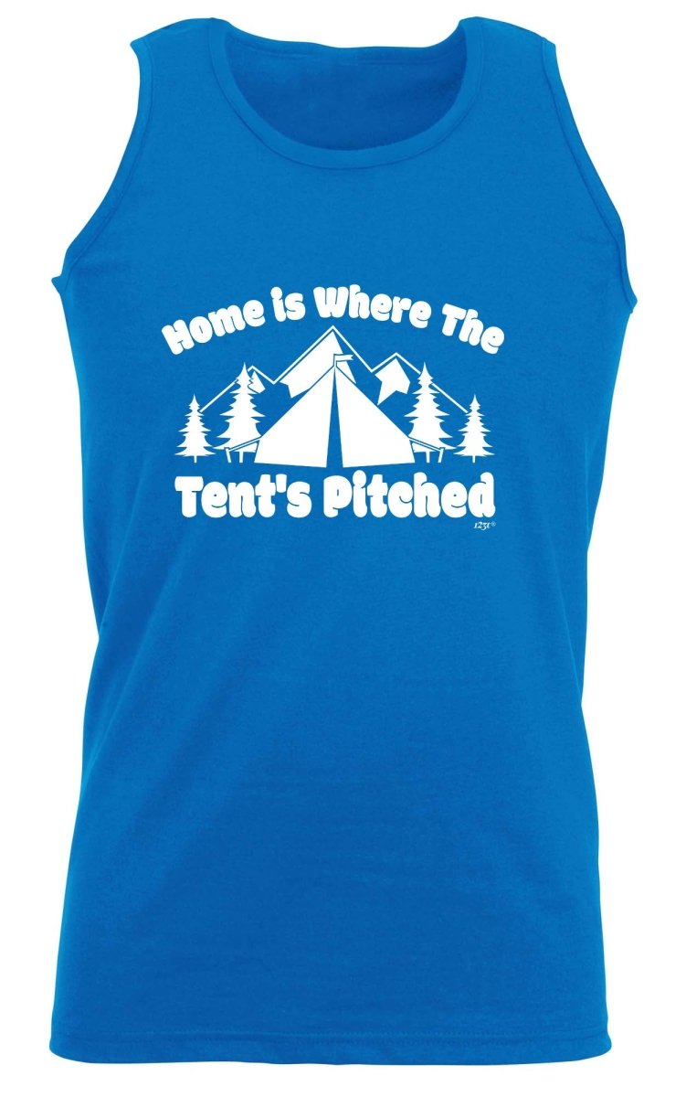 Camping Home Is Where The Tents Pitched - Funny Novelty Vest Singlet Unisex Tank Top - 123t Australia | Funny T-Shirts Mugs Novelty Gifts