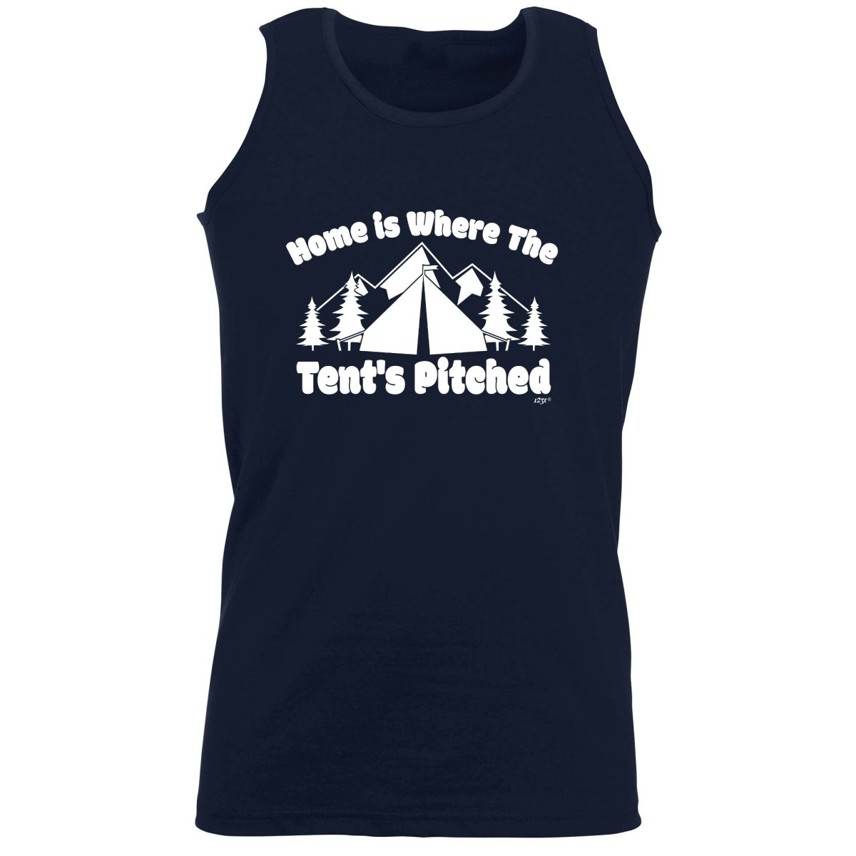 Camping Home Is Where The Tents Pitched - Funny Novelty Vest Singlet Unisex Tank Top - 123t Australia | Funny T-Shirts Mugs Novelty Gifts