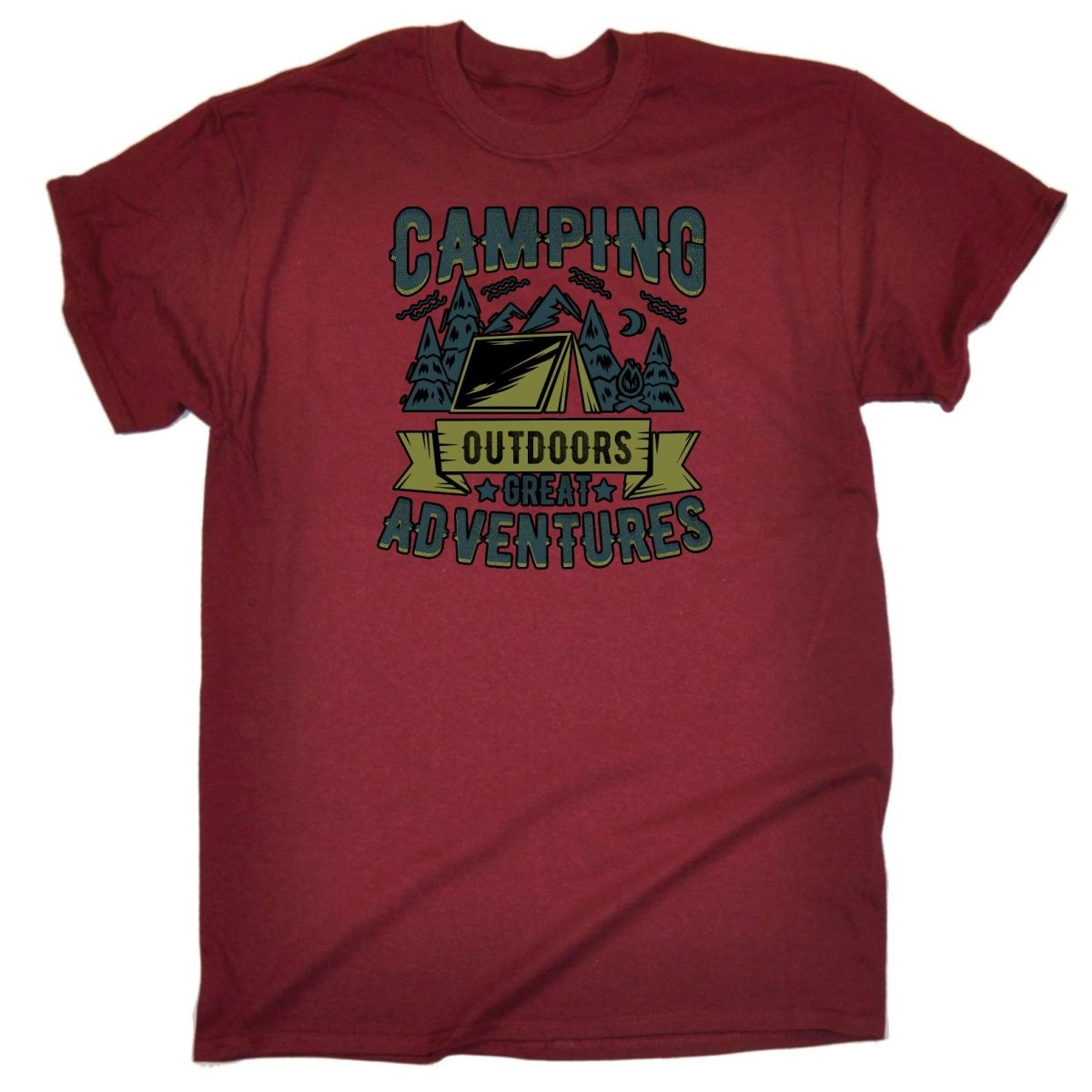 Camping Outdoors Great Adventures - Mens Funny T-Shirt Tshirts Tee Shirt - 123t Australia | Funny T-Shirts Mugs Novelty Gifts