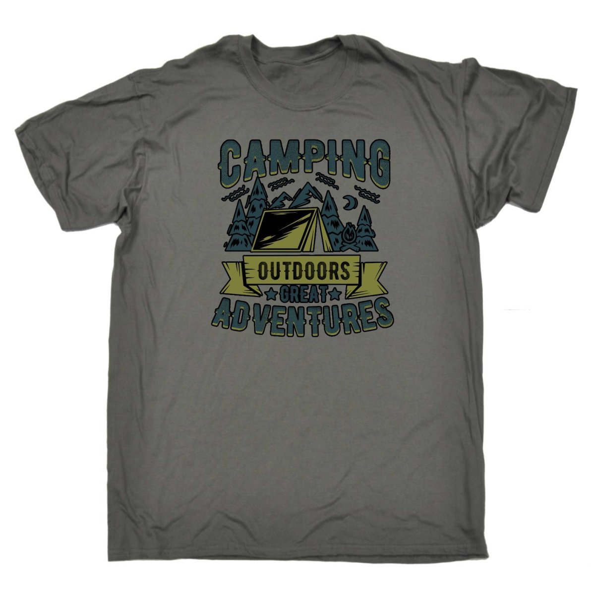 Camping Outdoors Great Adventures - Mens Funny T-Shirt Tshirts Tee Shirt - 123t Australia | Funny T-Shirts Mugs Novelty Gifts