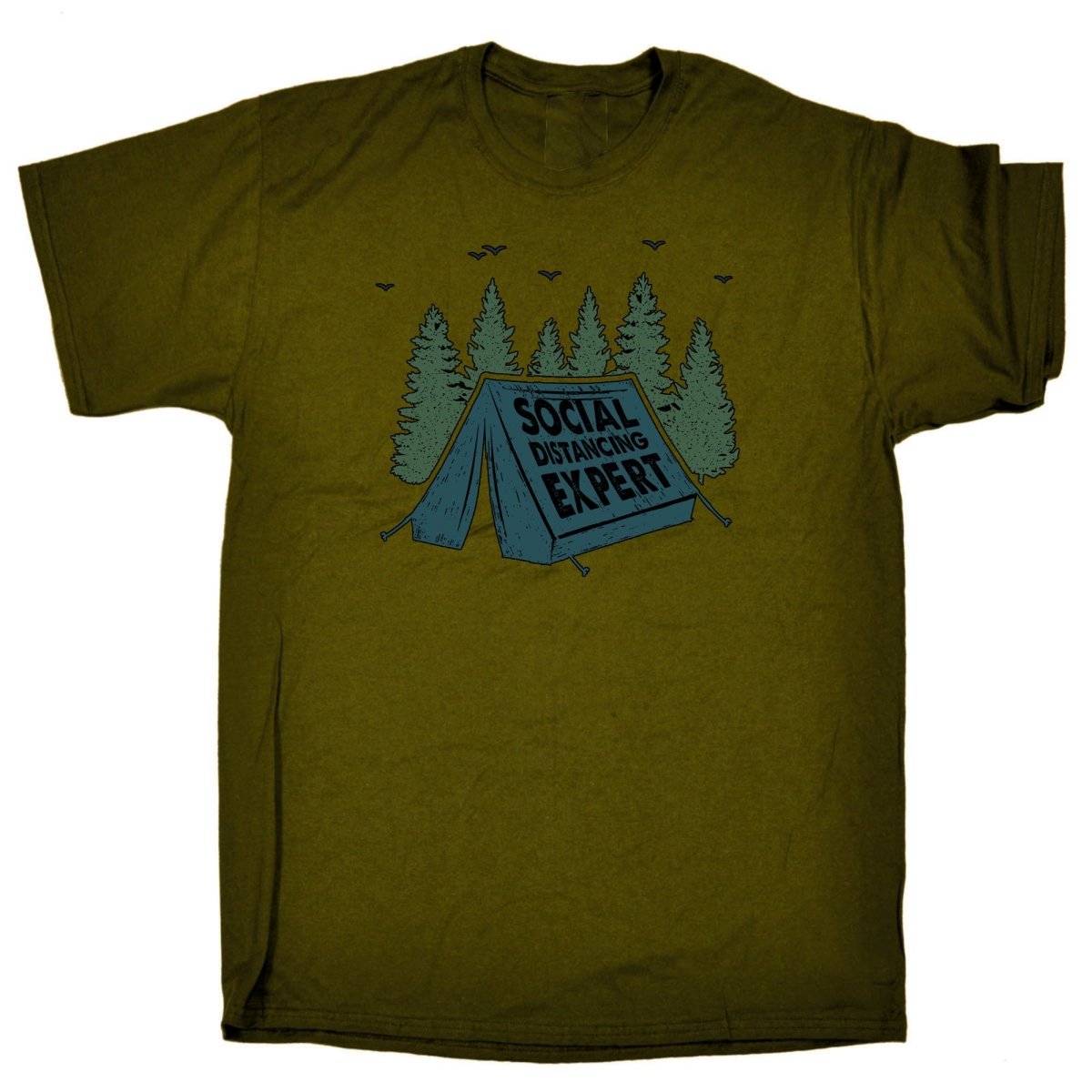 Camping Social Distancing Expert - Mens Funny T-Shirt Tshirts Tee Shirt - 123t Australia | Funny T-Shirts Mugs Novelty Gifts