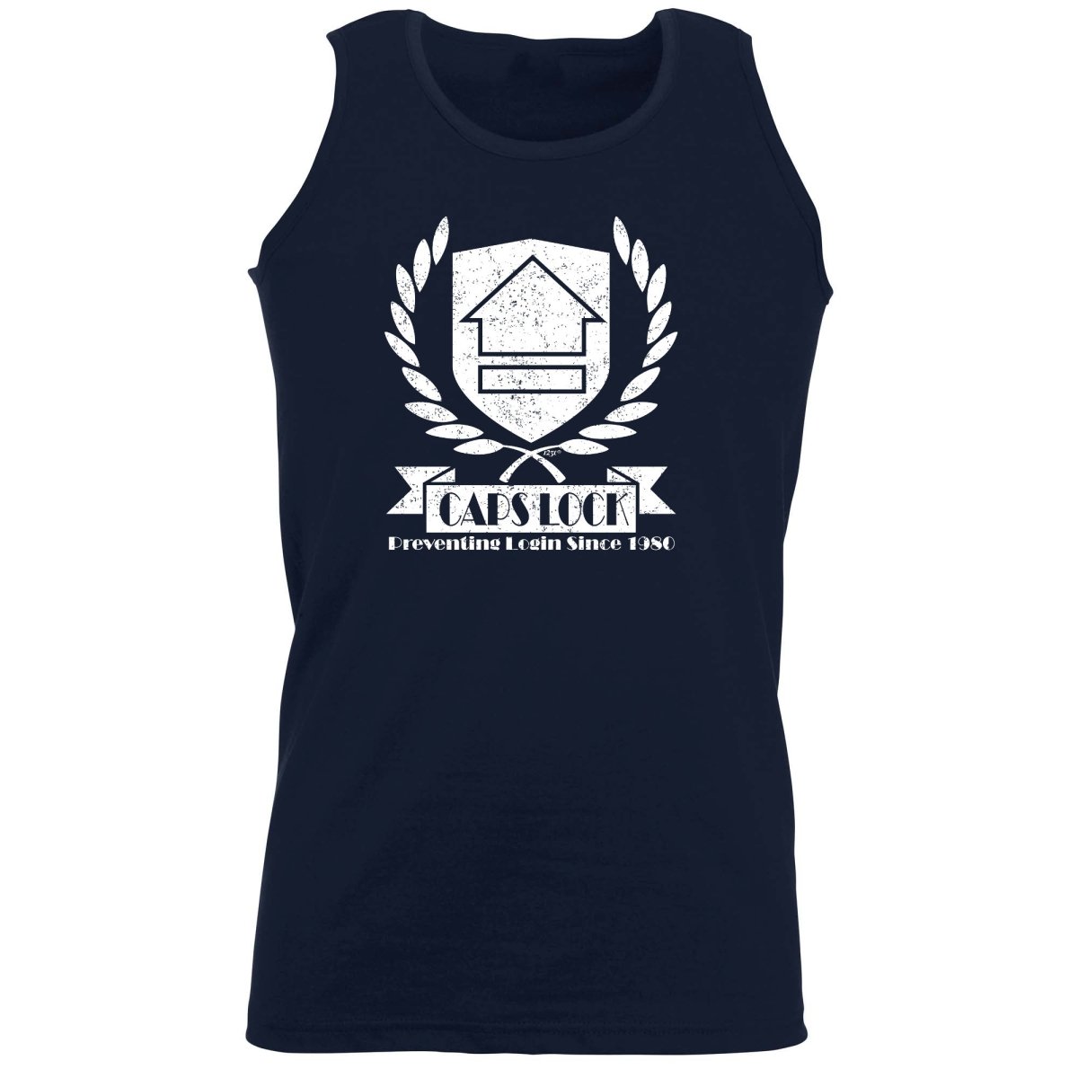 Capslock - Funny Novelty Vest Singlet Unisex Tank Top - 123t Australia | Funny T-Shirts Mugs Novelty Gifts
