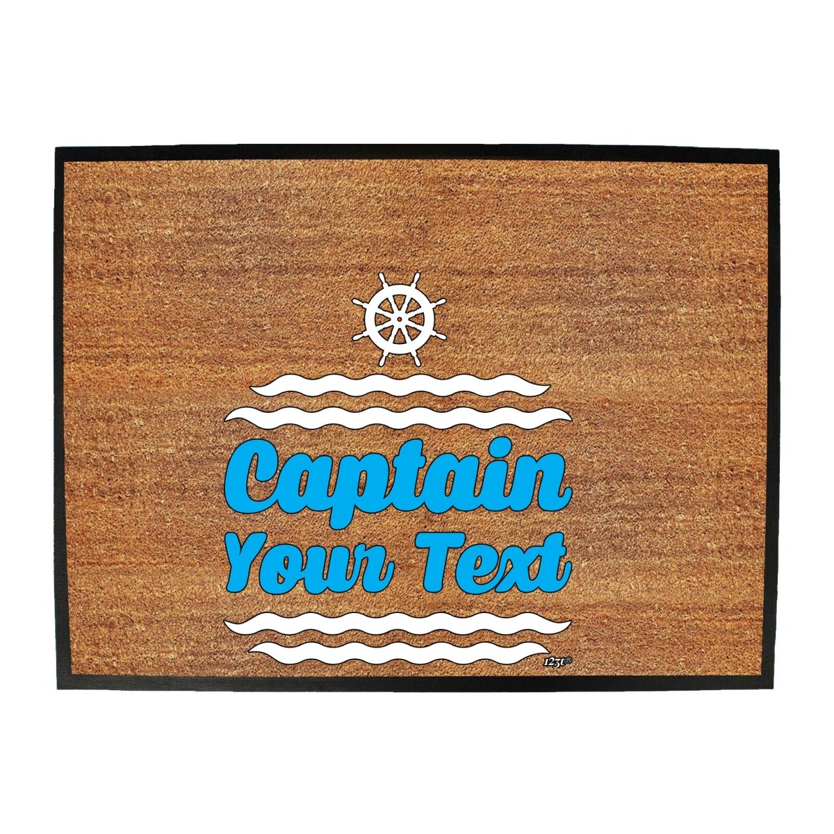 Captain Your Text Personalised - Funny Novelty Doormat Man Cave Floor mat - 123t Australia | Funny T-Shirts Mugs Novelty Gifts