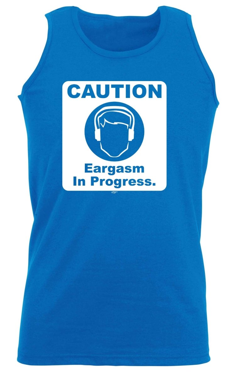 Caution Eargasm In Progress - Funny Novelty Vest Singlet Unisex Tank Top - 123t Australia | Funny T-Shirts Mugs Novelty Gifts