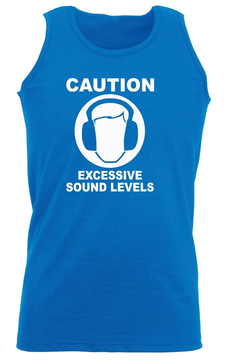 Caution Excessive Sound Levels - Funny Novelty Vest Singlet Unisex Tank Top - 123t Australia | Funny T-Shirts Mugs Novelty Gifts