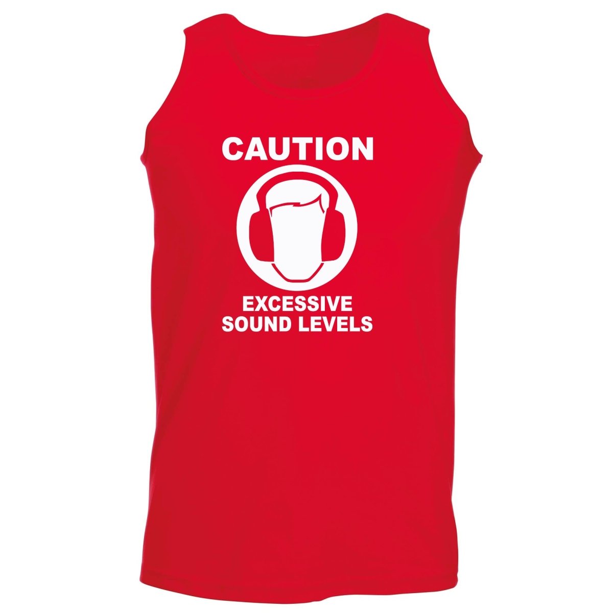 Caution Excessive Sound Levels - Funny Novelty Vest Singlet Unisex Tank Top - 123t Australia | Funny T-Shirts Mugs Novelty Gifts