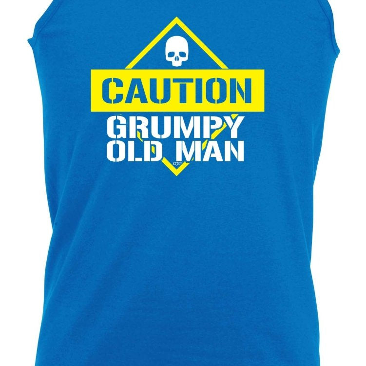 Caution Grumpy Old Man - Funny Novelty Vest Singlet Unisex Tank Top - 123t Australia | Funny T-Shirts Mugs Novelty Gifts