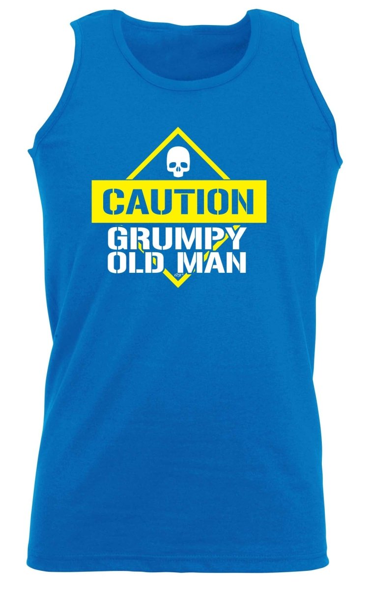 Caution Grumpy Old Man - Funny Novelty Vest Singlet Unisex Tank Top - 123t Australia | Funny T-Shirts Mugs Novelty Gifts