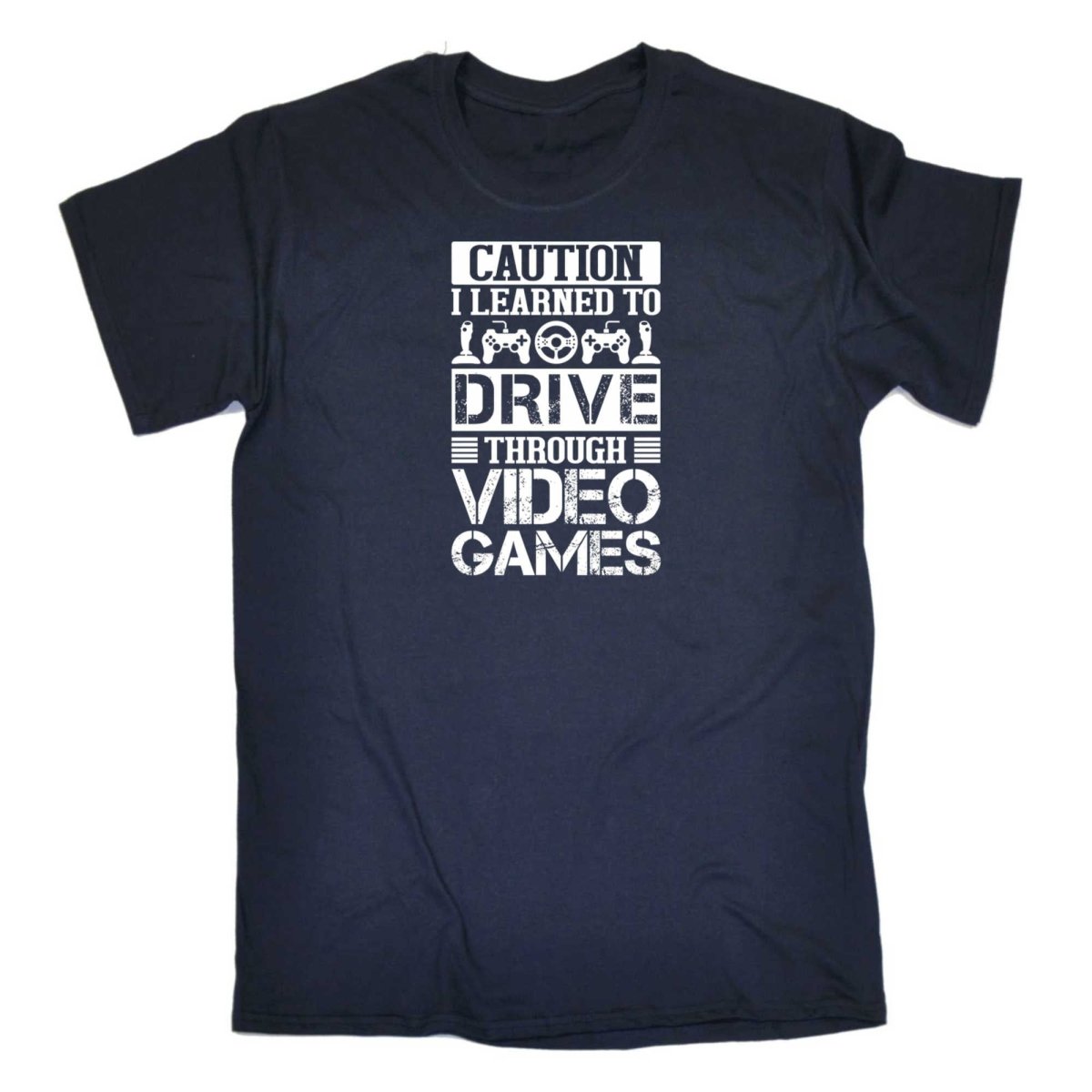Caution I Learned To Drive Through Video Games Gamer - Mens Funny T-Shirt Tshirts - 123t Australia | Funny T-Shirts Mugs Novelty Gifts