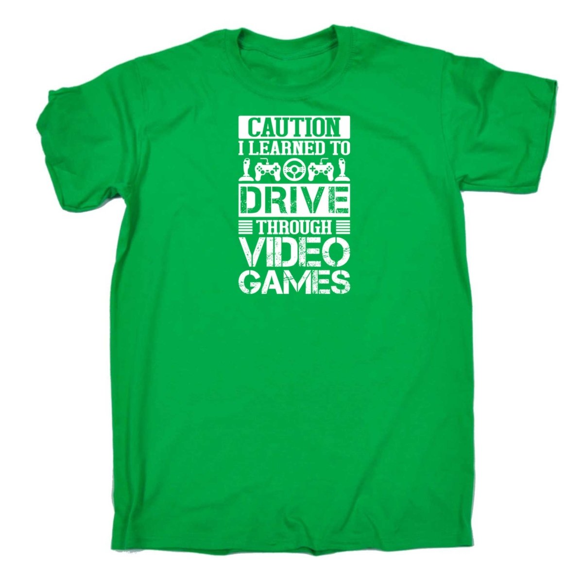 Caution I Learned To Drive Through Video Games Gamer - Mens Funny T-Shirt Tshirts - 123t Australia | Funny T-Shirts Mugs Novelty Gifts
