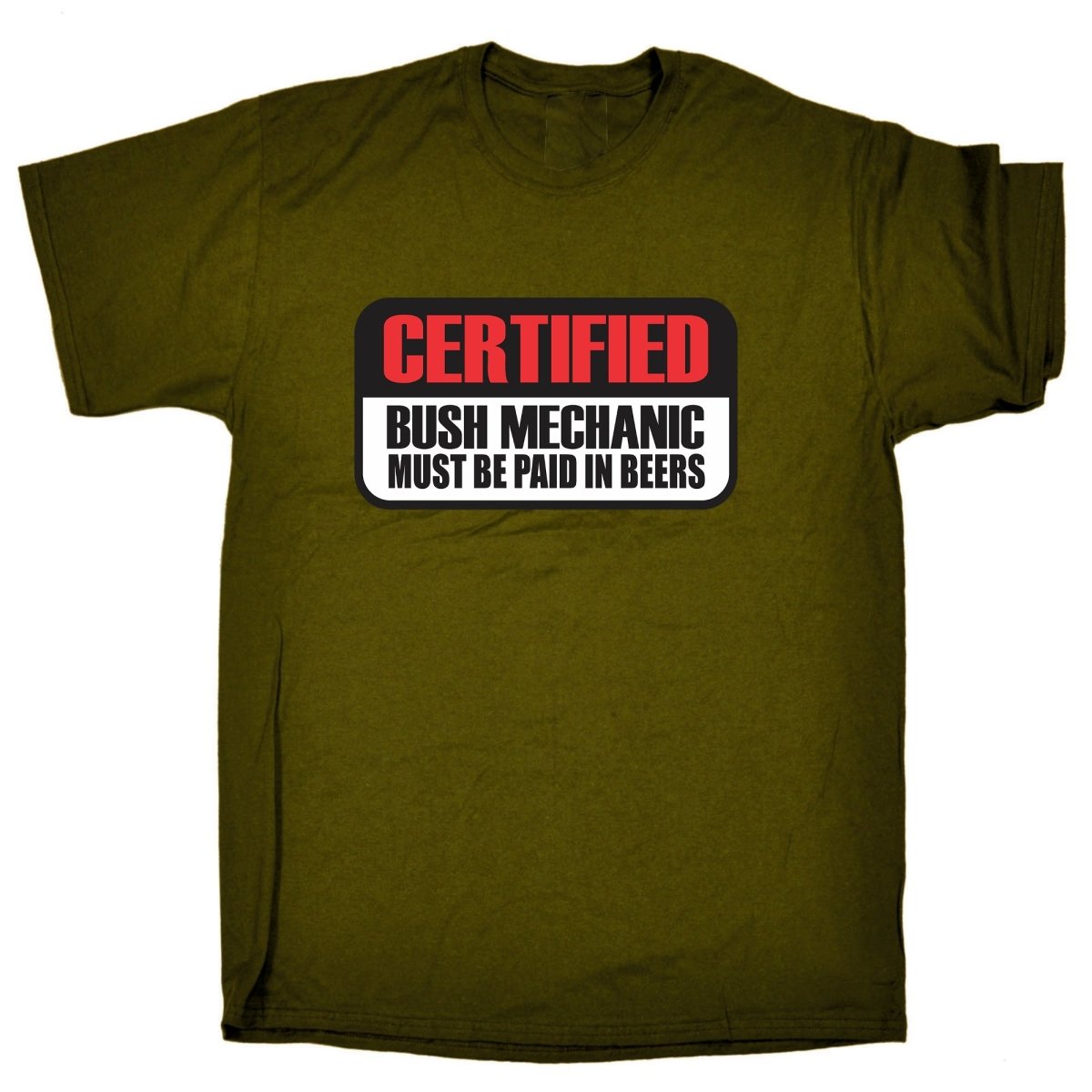 Certified Bush Mechanic - Mens Funny T-Shirt Tshirts - 123t Australia | Funny T-Shirts Mugs Novelty Gifts