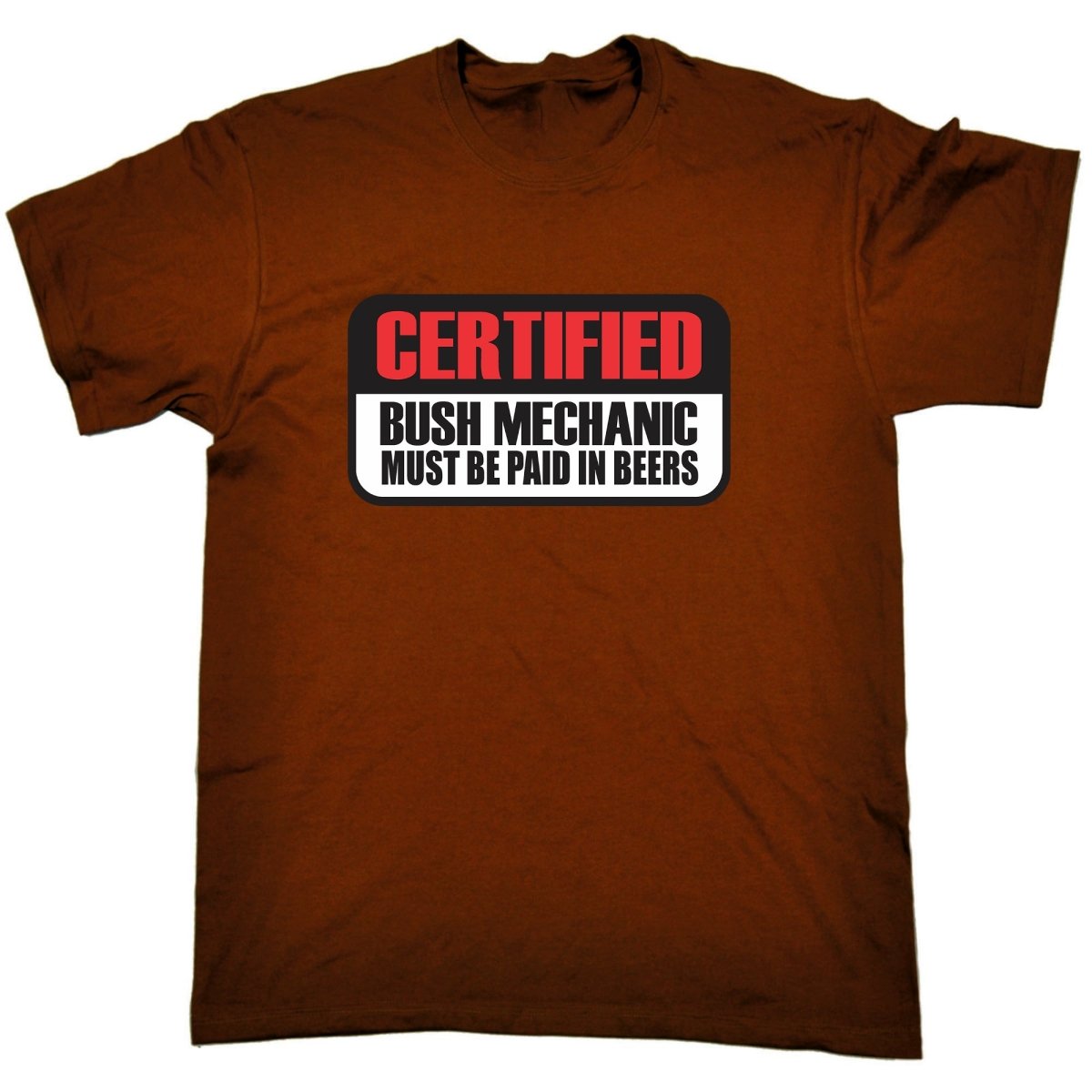 Certified Bush Mechanic - Mens Funny T-Shirt Tshirts - 123t Australia | Funny T-Shirts Mugs Novelty Gifts
