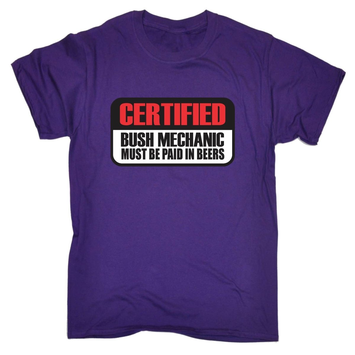 Certified Bush Mechanic - Mens Funny T-Shirt Tshirts - 123t Australia | Funny T-Shirts Mugs Novelty Gifts