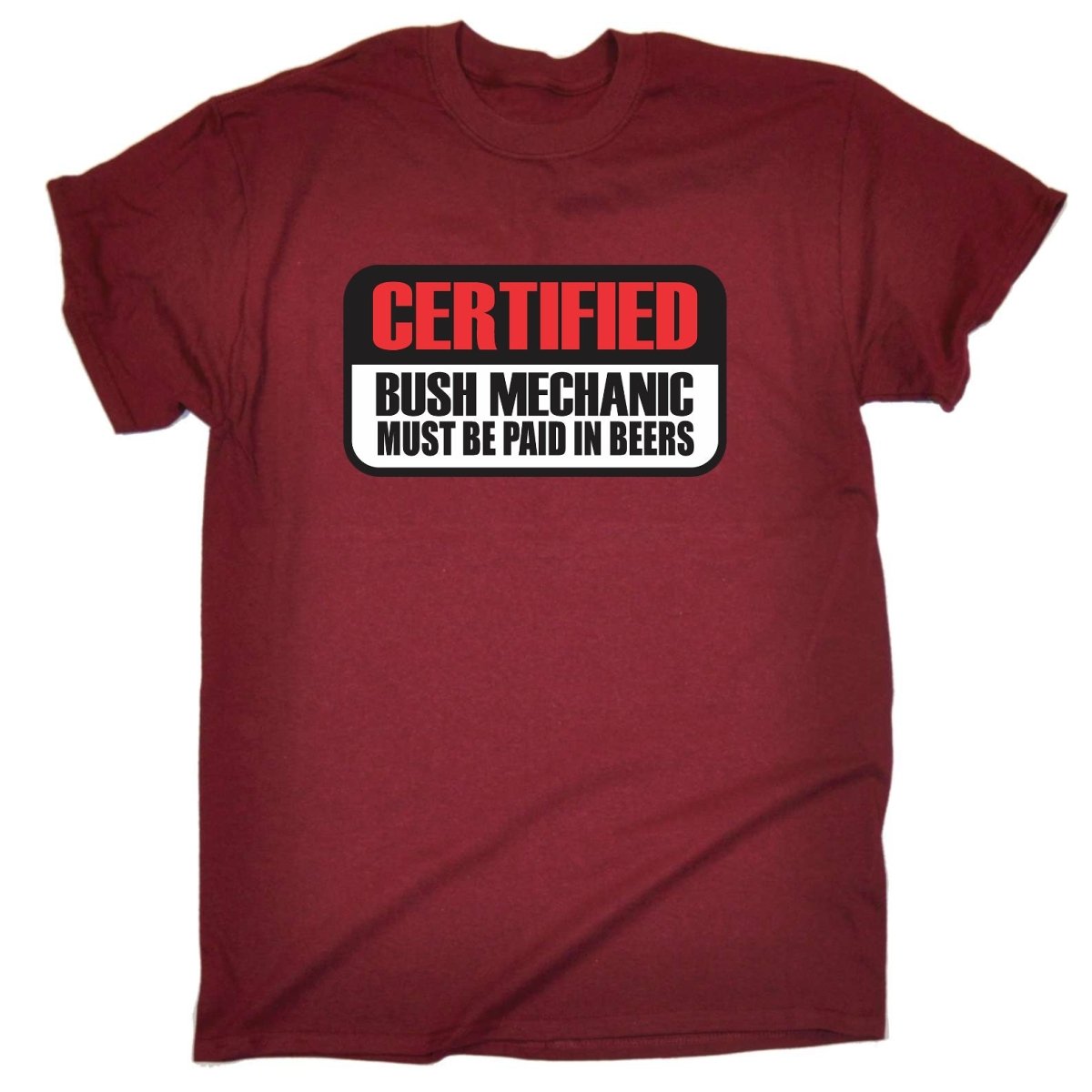 Certified Bush Mechanic - Mens Funny T-Shirt Tshirts - 123t Australia | Funny T-Shirts Mugs Novelty Gifts