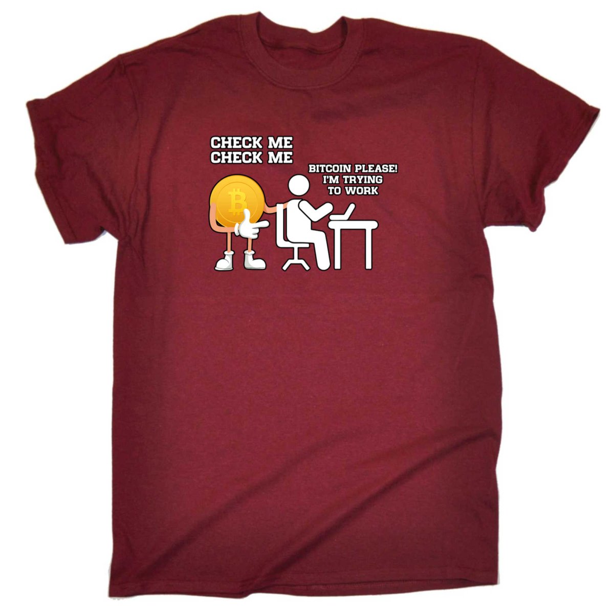 Check Me Bitcoin Please Im Trying To Work - Mens Funny T-Shirt Tshirts - 123t Australia | Funny T-Shirts Mugs Novelty Gifts