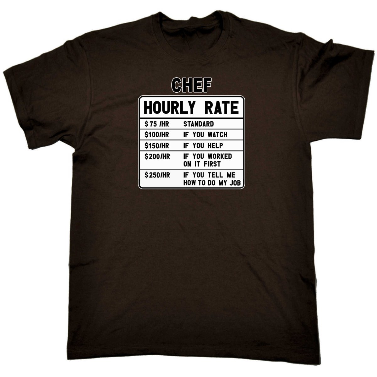 Chef Hourly Rate - Mens Funny T-Shirt Tshirts - 123t Australia | Funny T-Shirts Mugs Novelty Gifts