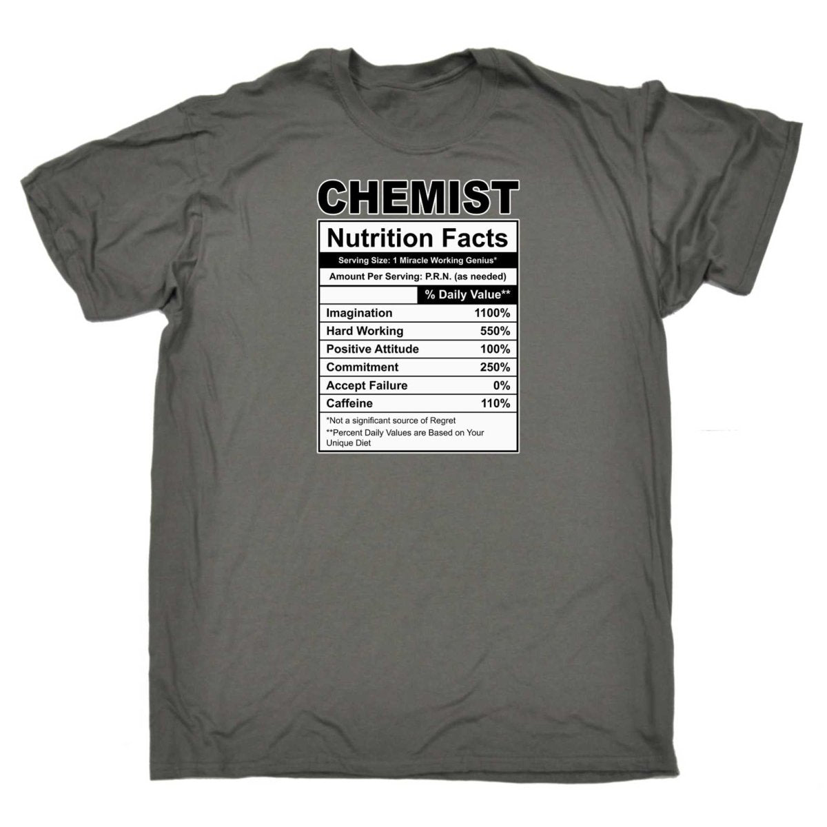 Chemist Nutrition Facts - Mens Funny T-Shirt Tshirts - 123t Australia | Funny T-Shirts Mugs Novelty Gifts