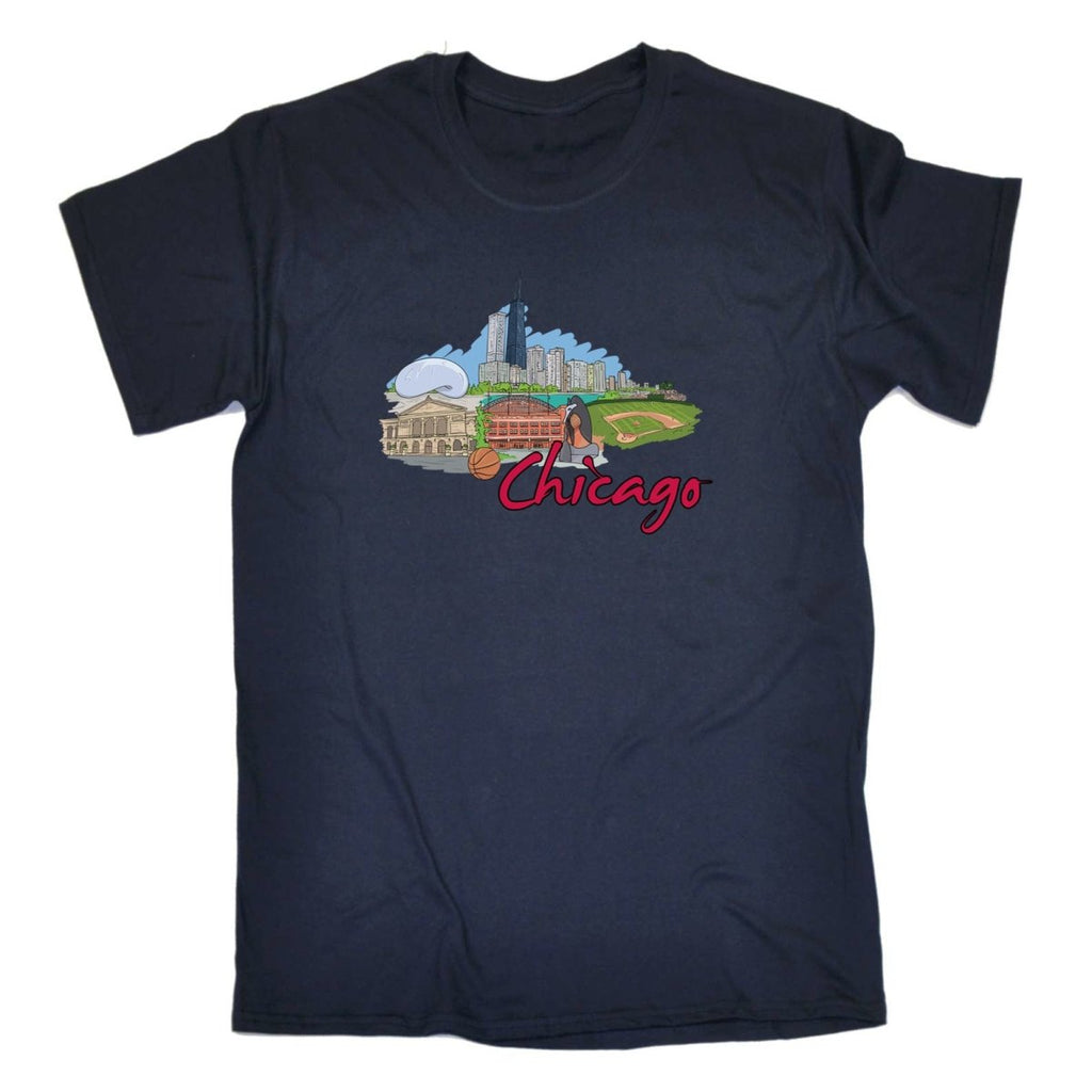 Chicago Lake Muchigan Illinois Usa Country Flag Destination - Mens Funny T-Shirt Tshirts - 123t Australia | Funny T-Shirts Mugs Novelty Gifts