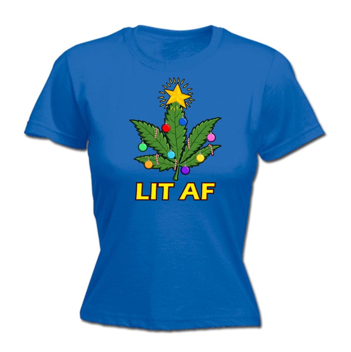 Chrismas Lit Af - Funny Womens T-Shirt Tshirt - 123t Australia | Funny T-Shirts Mugs Novelty Gifts