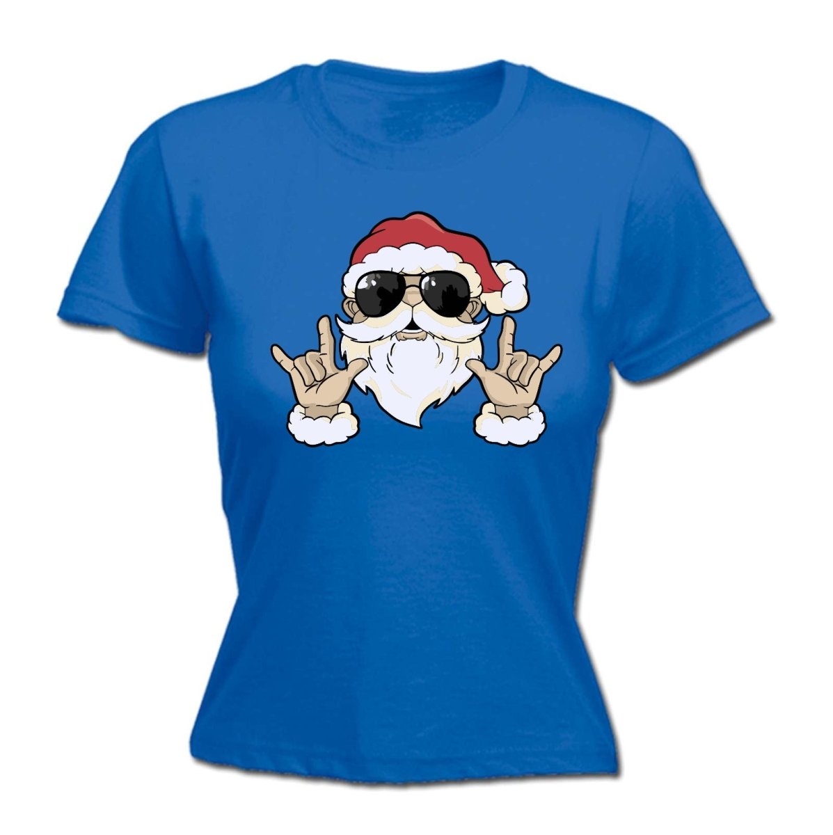 Chrismas Rock Santa - Funny Womens T-Shirt Tshirt - 123t Australia | Funny T-Shirts Mugs Novelty Gifts