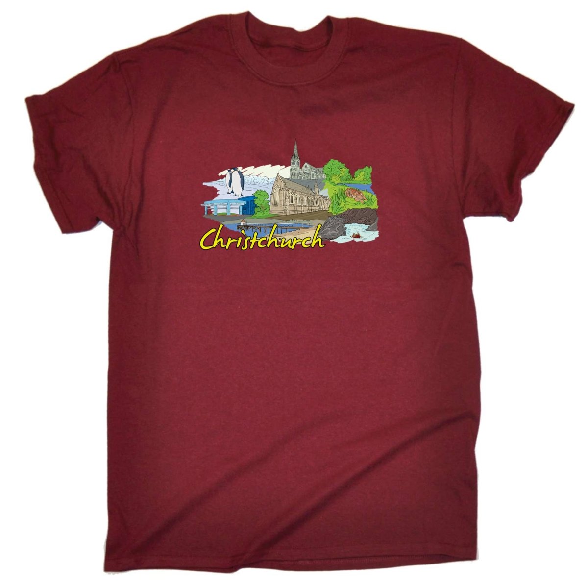 Christchurch New Zealand Country Flag Destination - Mens Funny T-Shirt Tshirts - 123t Australia | Funny T-Shirts Mugs Novelty Gifts