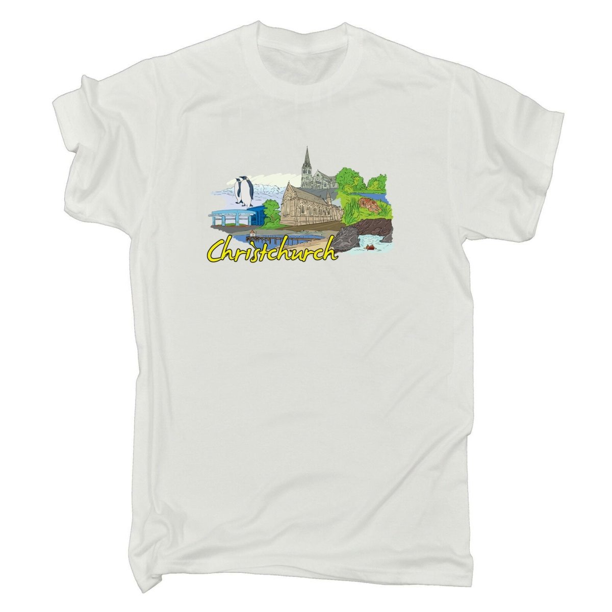 Christchurch New Zealand Country Flag Destination - Mens Funny T-Shirt Tshirts - 123t Australia | Funny T-Shirts Mugs Novelty Gifts