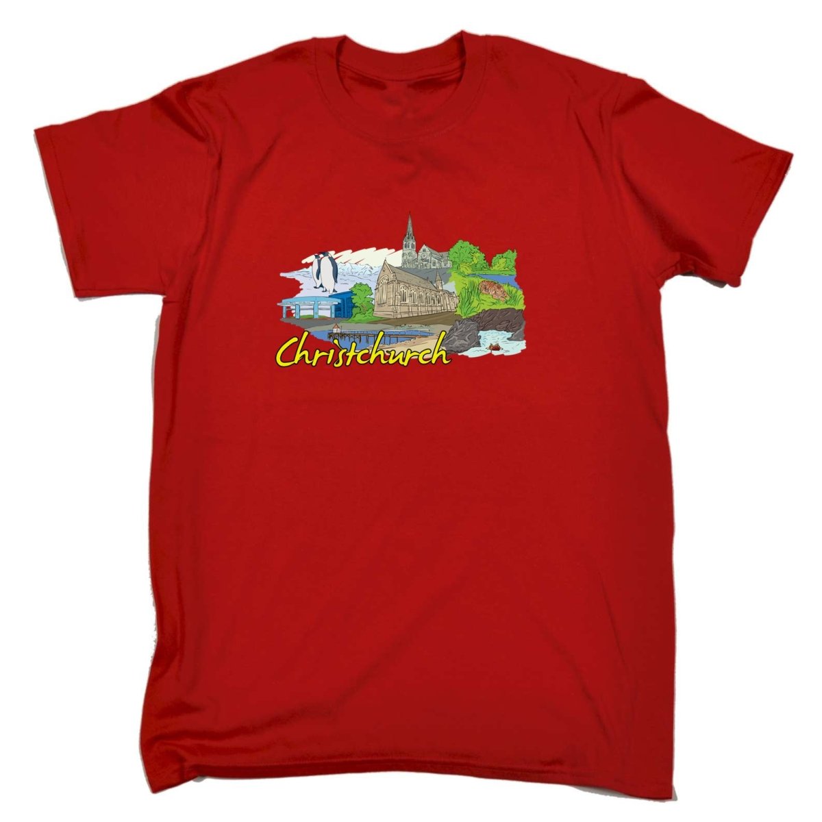Christchurch New Zealand Country Flag Destination - Mens Funny T-Shirt Tshirts - 123t Australia | Funny T-Shirts Mugs Novelty Gifts