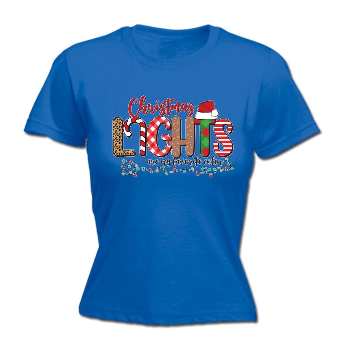 Christmas Lights Are My Favourite Color - Funny Womens T-Shirt Tshirt - 123t Australia | Funny T-Shirts Mugs Novelty Gifts