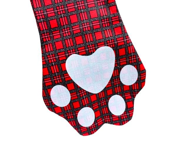 Christmas Pet Stocking Gift Bag Dog Cat Paw Socks Xmas Tree Decorations ANY NAME - 123t Australia | Funny T-Shirts Mugs Novelty Gifts