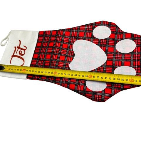 Christmas Pet Stocking Gift Bag Dog Cat Paw Socks Xmas Tree Decorations ANY NAME - 123t Australia | Funny T-Shirts Mugs Novelty Gifts